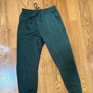 Women's Green Satin Joggers